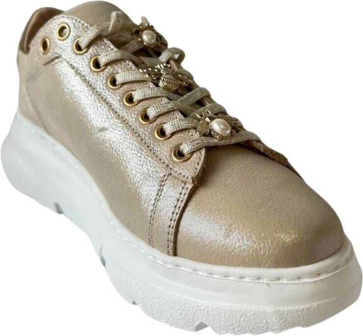 Roberto d'Angelo Gouden Sneakers Yellow Dames