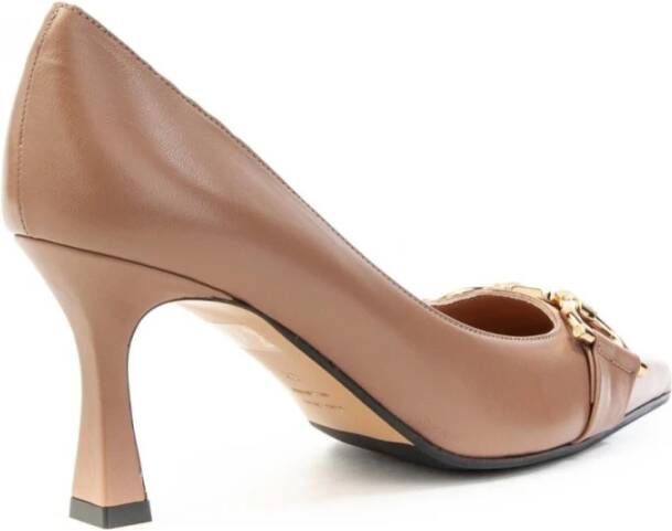 Roberto Festa 70`s Stijl Leren Pumps Beige Dames