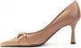 Roberto Festa 70`s Stijl Leren Pumps Beige Dames - Thumbnail 4