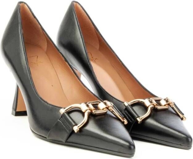 Roberto Festa 70`s Stijl Leren Pumps Black Dames