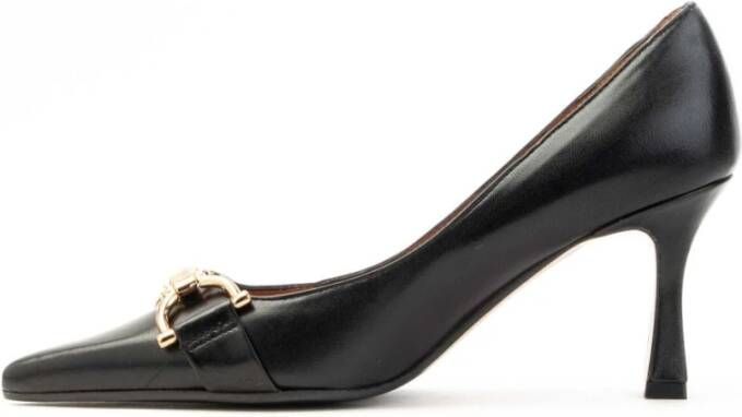 Roberto Festa 70`s Stijl Leren Pumps Black Dames