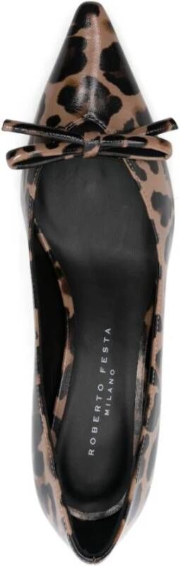 Roberto Festa Animalier David Bruin Leren Pumps Brown Dames