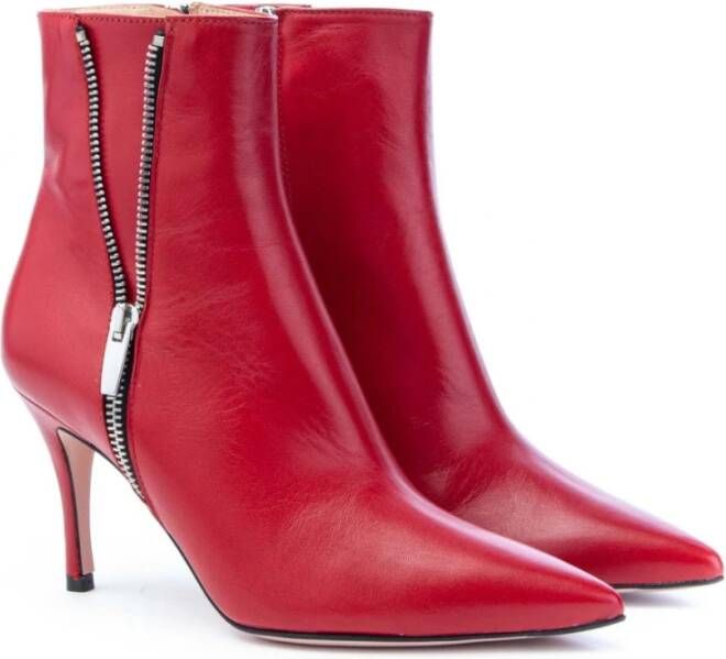 Roberto Festa Barcelona Super Zip Heeled Boots Red Dames