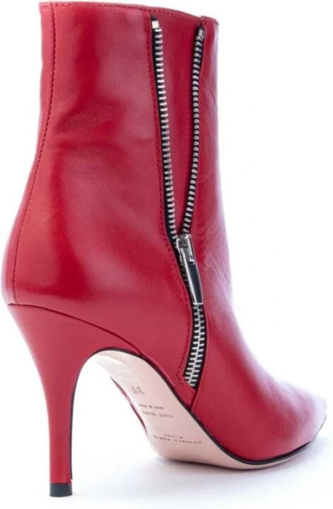 Roberto Festa Barcelona Super Zip Heeled Boots Red Dames