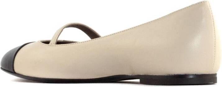 Roberto Festa Beige Leren Ballerina Schoenen Beige Dames