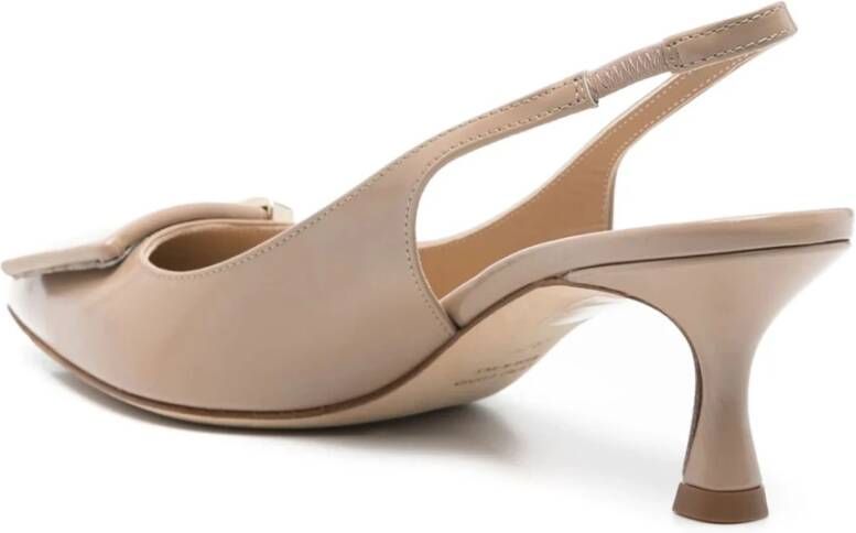 Roberto Festa Beige Leren Medina Pumps met Appliqué Beige Dames