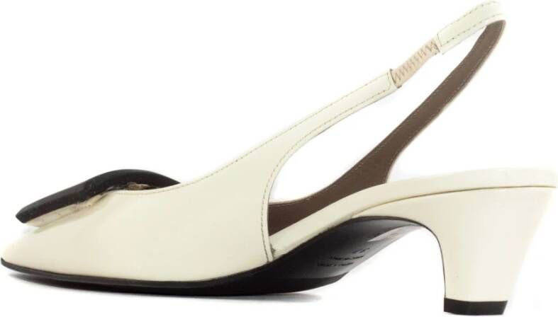 Roberto Festa Beige Leren Slingback Hakken White Dames