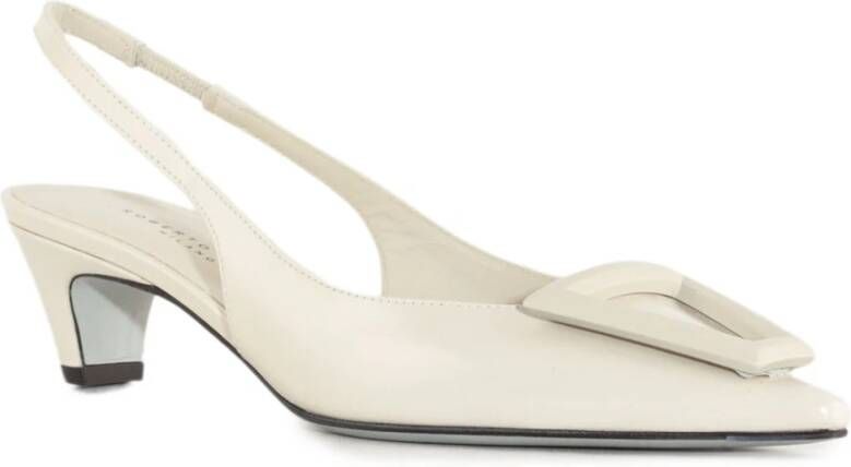 Roberto Festa Bone White Leren Slingback Sandalen White Dames