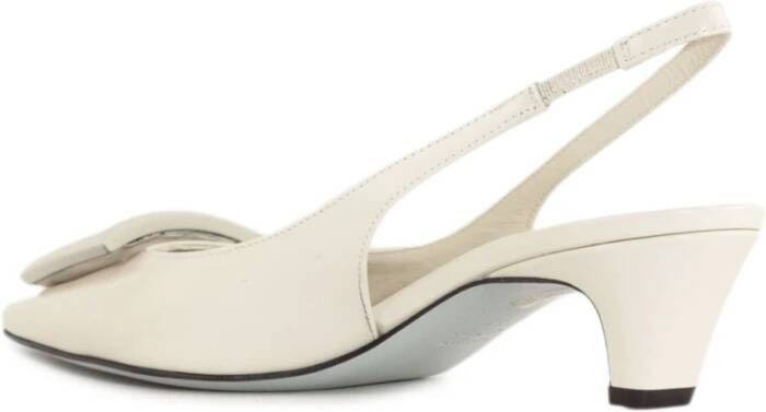 Roberto Festa Bone White Leren Slingback Sandalen White Dames