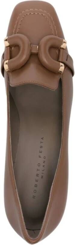 Roberto Festa Bruine platte schoenen met blokhak Brown Dames