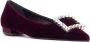 Roberto Festa Burgundy Velvet Ballerina Crystal Schoenen Red Dames - Thumbnail 2