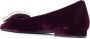 Roberto Festa Burgundy Velvet Ballerina Crystal Schoenen Red Dames - Thumbnail 3