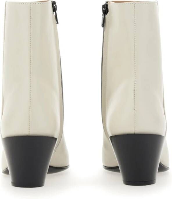 Roberto Festa Cuban Heel Leren Laars White Dames