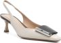 Roberto Festa Elegante Beige Leren Slingback Sandalen Beige Dames - Thumbnail 2