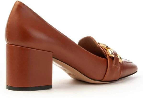 Roberto Festa Elegante Leren Loafer met Uniek Accessoire Brown Dames