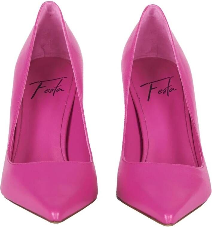 Roberto Festa Fuchsia Leren Stiletto Hakken Pink Dames