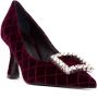 Roberto Festa Gestikte Velvet Lilly Pumps Bordeaux Red Dames - Thumbnail 2