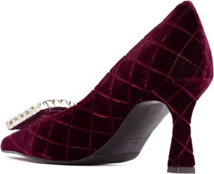 Roberto Festa Gestikte Velvet Lilly Pumps Bordeaux Red Dames