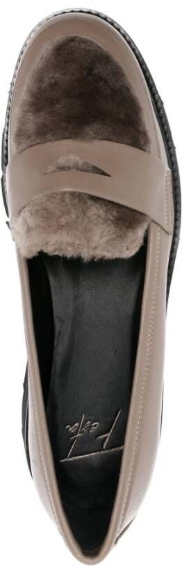 Roberto Festa Jerry Leren Bont Loafers Beige Dames