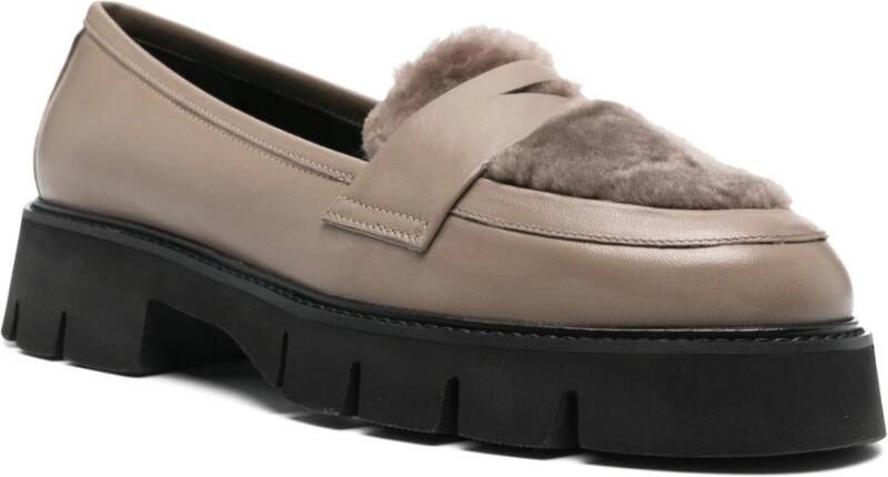 Roberto Festa Jerry Leren Bont Loafers Beige Dames