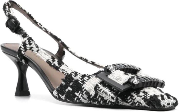 Roberto Festa Kristallen Gesp Slingback Hakken Black Dames