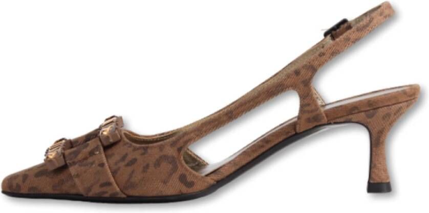 Roberto Festa Luipaardprint Slingback Hakken Brown Dames