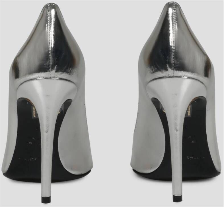 Roberto Festa Metallic Leren Stiletto Pumps Fw22 Gray Dames