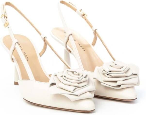 Roberto Festa Nuvola Slingback Fiore Hak 70 White Dames