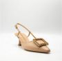 Roberto Festa Schepvormige Halslijn Leren Sandalen Beige Dames - Thumbnail 2