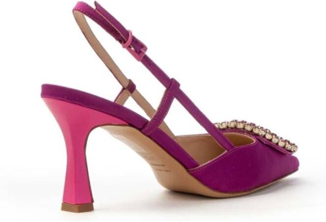 Roberto Festa Slingback pumps met juweeldetail Paars Dames