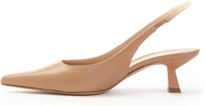 Roberto Festa Elegante puntige slingback sandaal Beige Dames