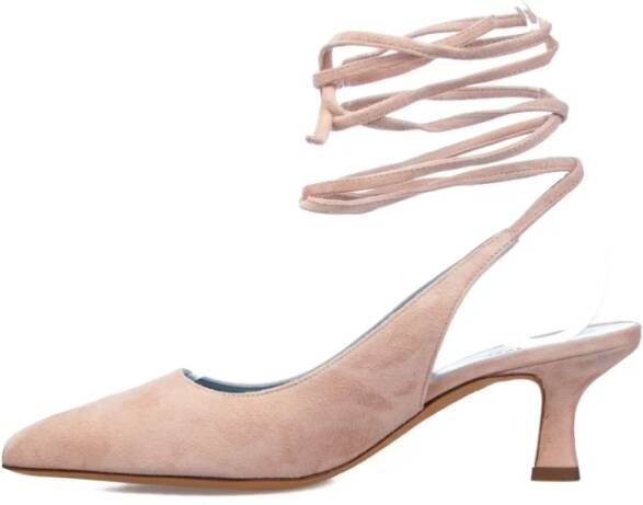 Roberto Festa 5cm Slingback Pumps van Zacht Suède Roze Dames