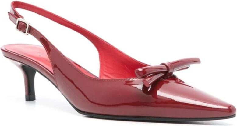 Roberto Festa Rode Patent Slingback Kitten Heel Pumps Red Dames