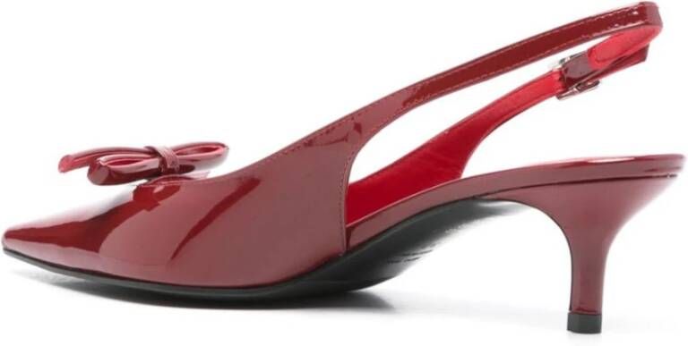 Roberto Festa Rode Patent Slingback Kitten Heel Pumps Red Dames