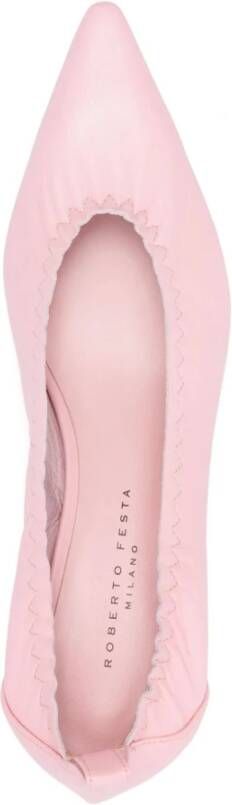 Roberto Festa Roze Leren Iris Pumps 50mm Hak Pink Dames