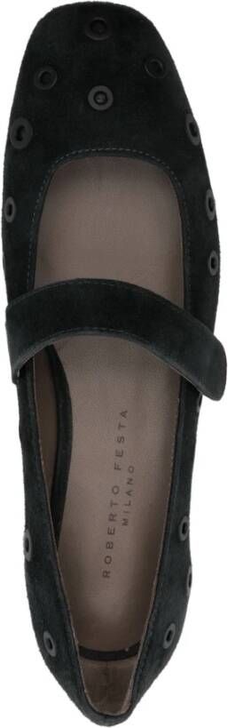 Roberto Festa Suede Ballet Flats Gray Dames