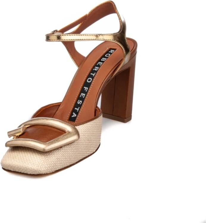 Roberto Festa Verhoog je stijl met hoge hakken sandalen Beige Dames