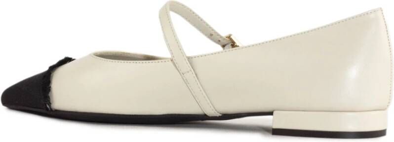 Roberto Festa Witte Ballerina Schoenen met Zwarte Detail White Dames