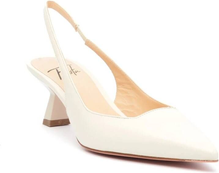 Roberto Festa Witte Leren Slingback Festa Arabel Beige Dames