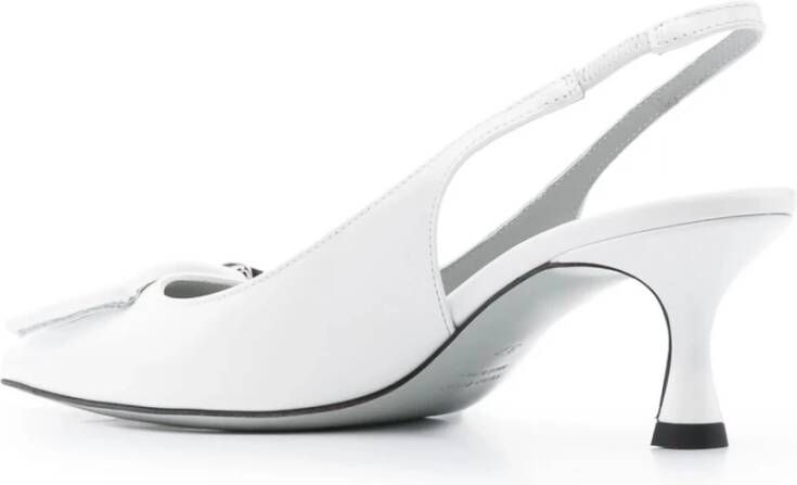 Roberto Festa Witte leren slingback sandalen met applicatie White Dames