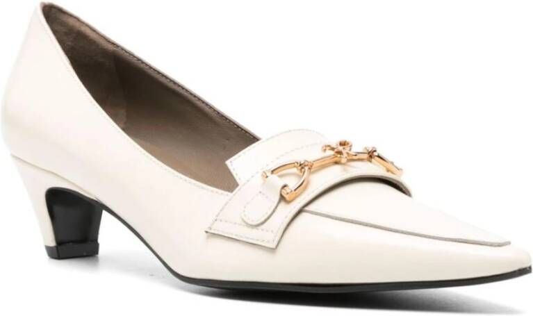 Roberto Festa Witte Leren Strik Detail Pumps White Dames