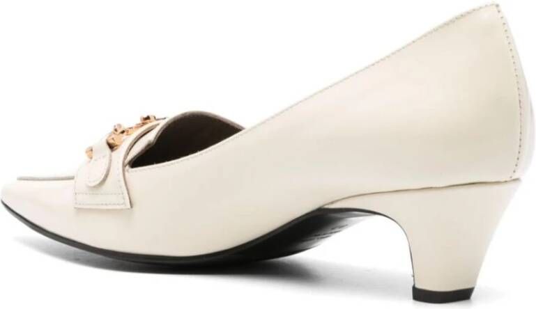 Roberto Festa Witte Leren Strik Detail Pumps White Dames