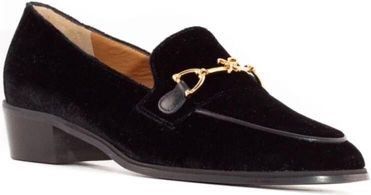 Roberto Festa Zwart Velvet Axel Loafer Goud-tone Black Dames