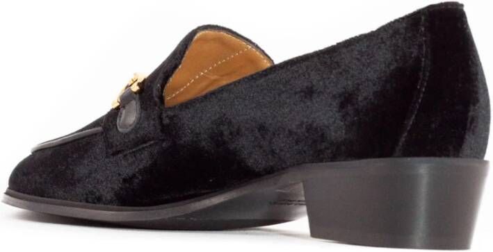 Roberto Festa Zwart Velvet Axel Loafer Goud-tone Black Dames