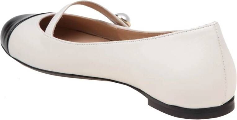 Roberto Festa Zwarte Ballerina Schoenen met Parelband Pink Dames