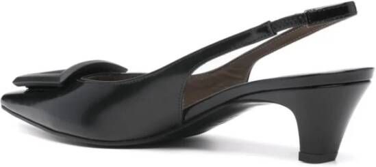 Roberto Festa Zwarte Gepolijste Leren Slingback Hakken Black Dames