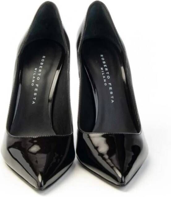 Roberto Festa Zwarte lakleren hoge hakken pumps Black Dames