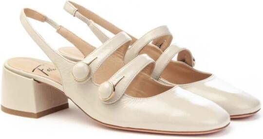 Roberto Festa Zwarte Lakleren Slingback Hakken Beige Dames