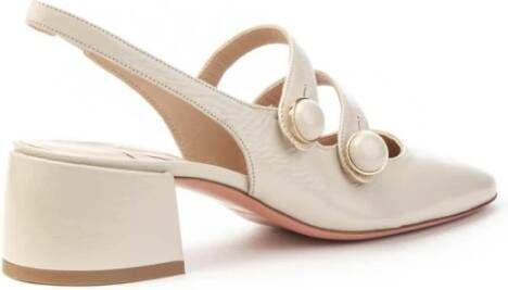 Roberto Festa Zwarte Lakleren Slingback Hakken Beige Dames