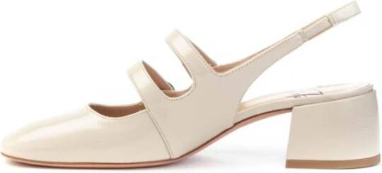 Roberto Festa Zwarte Lakleren Slingback Hakken Beige Dames